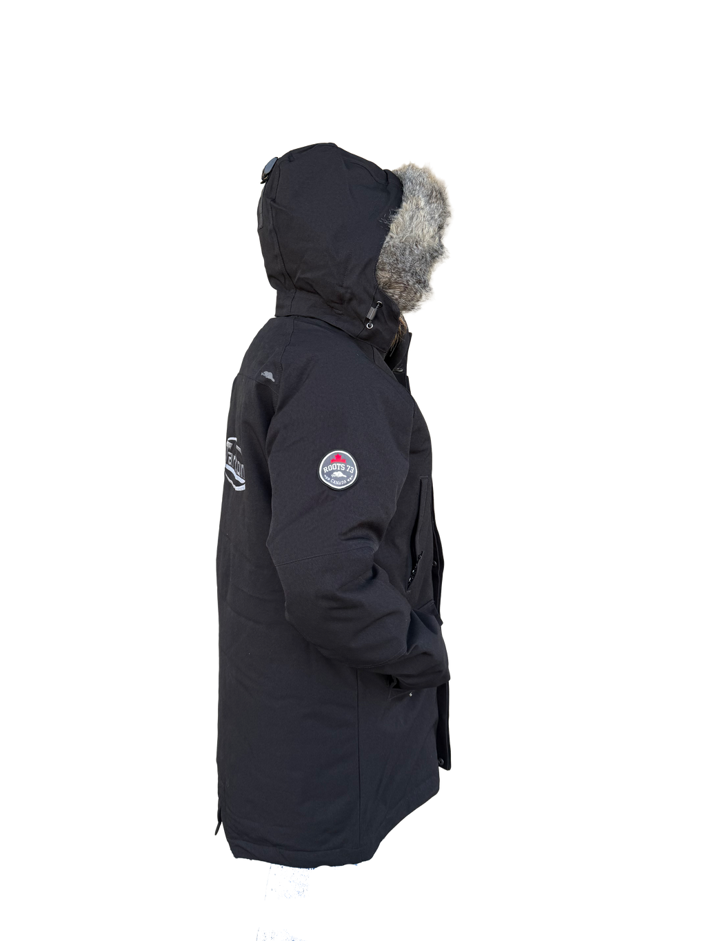 Fur Hood Parka with Stitched logos