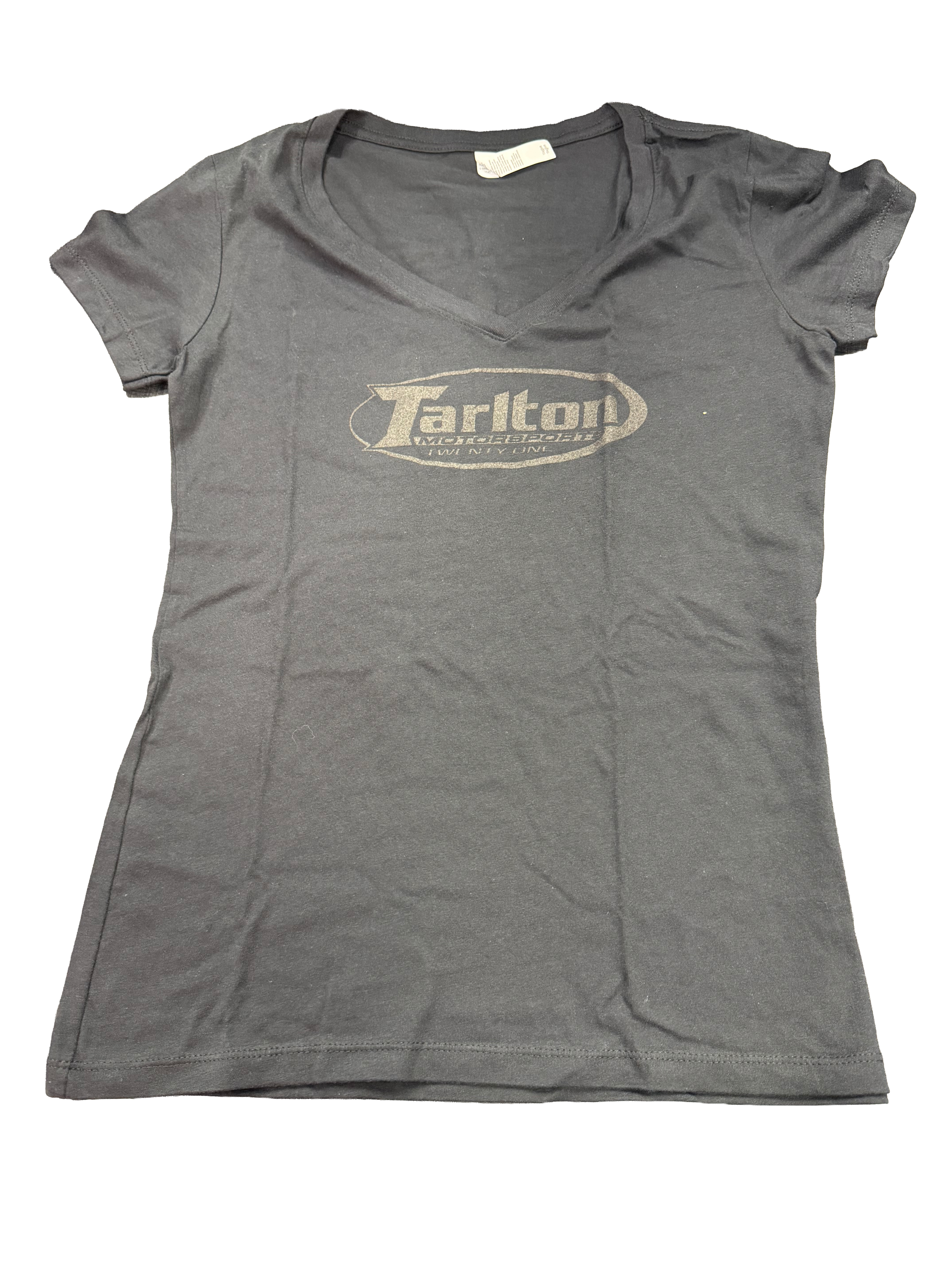 Women's V-neck black on black