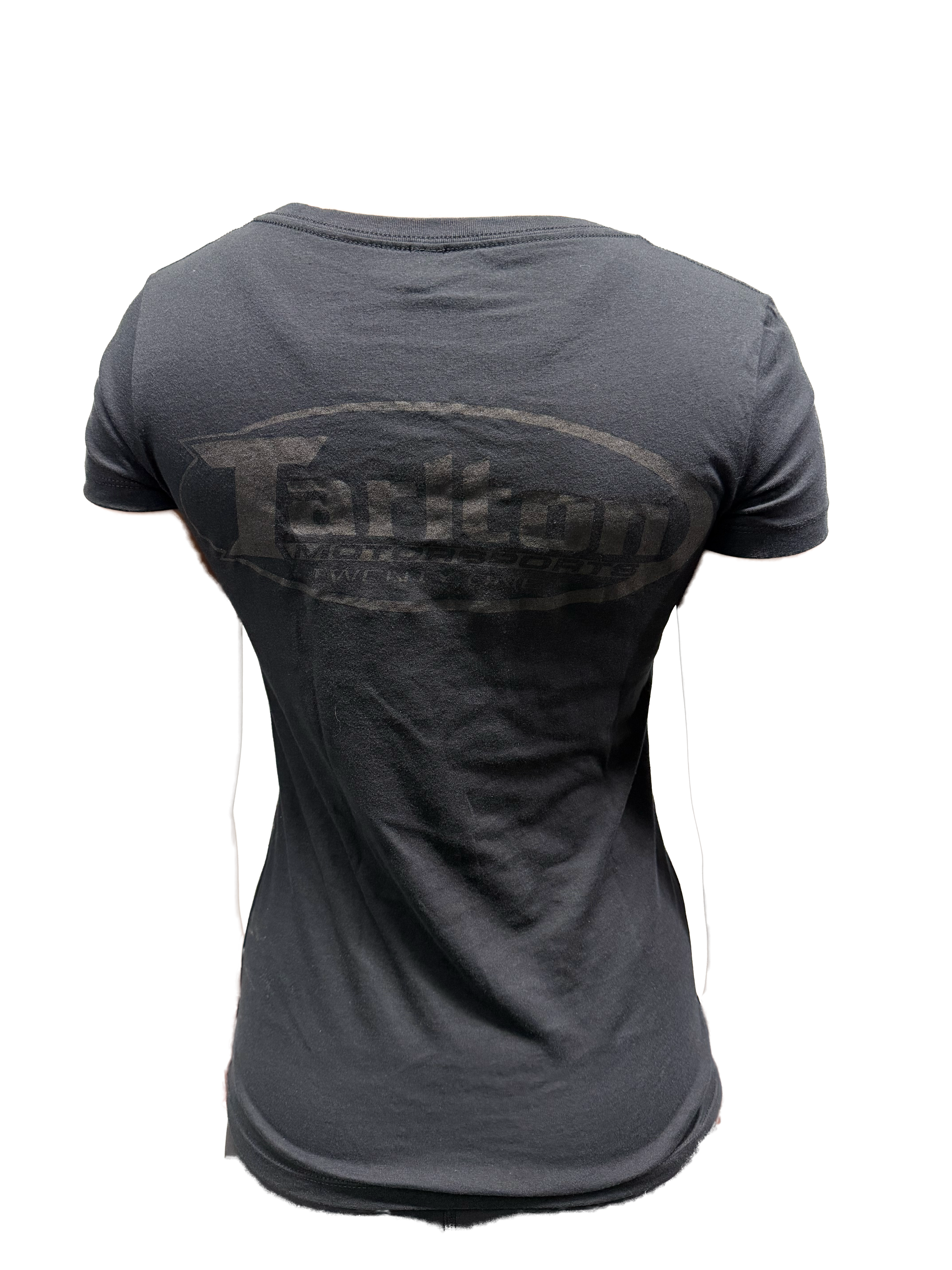 Women's V-neck black on black