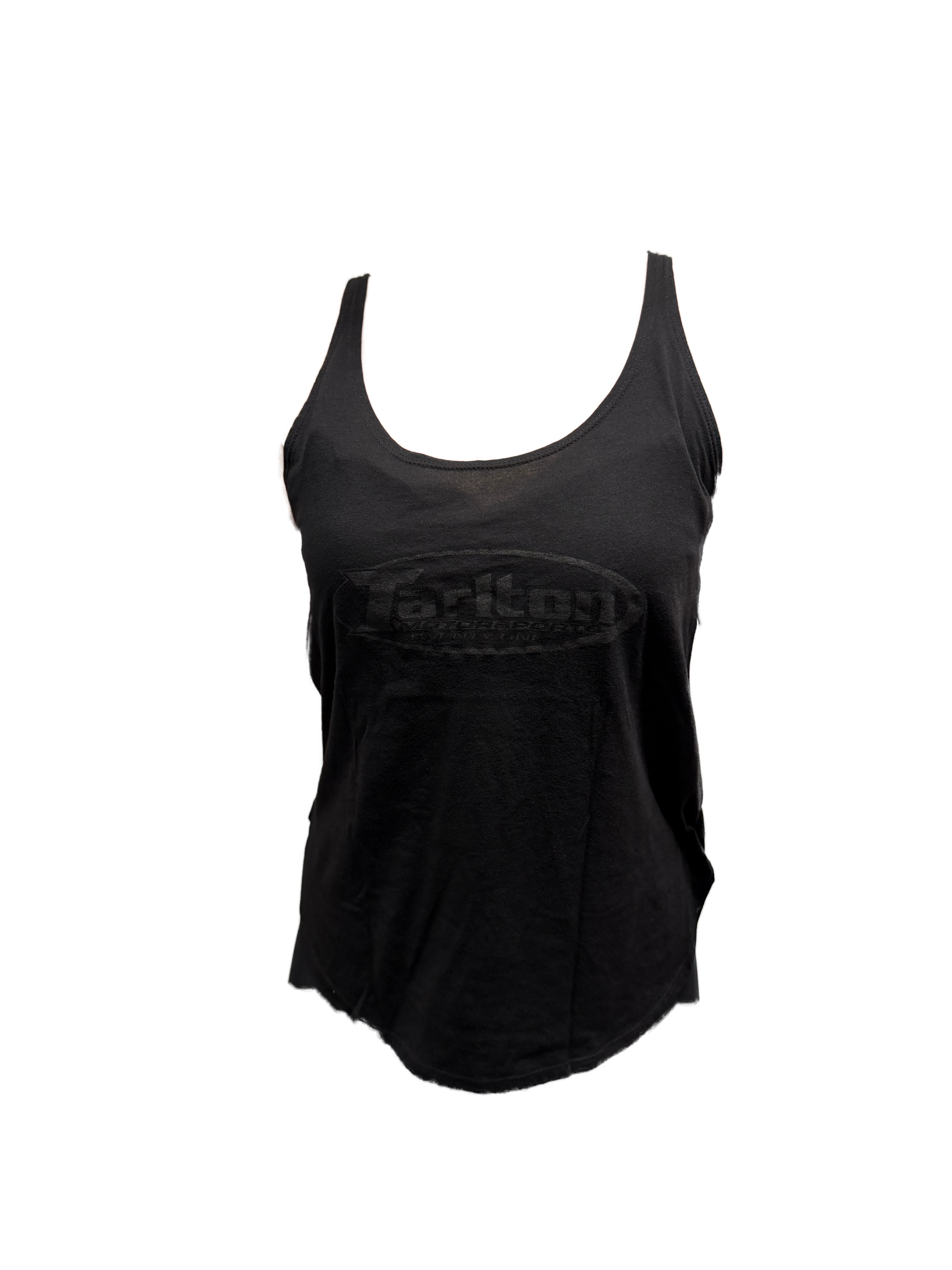 Women's black on black tank
