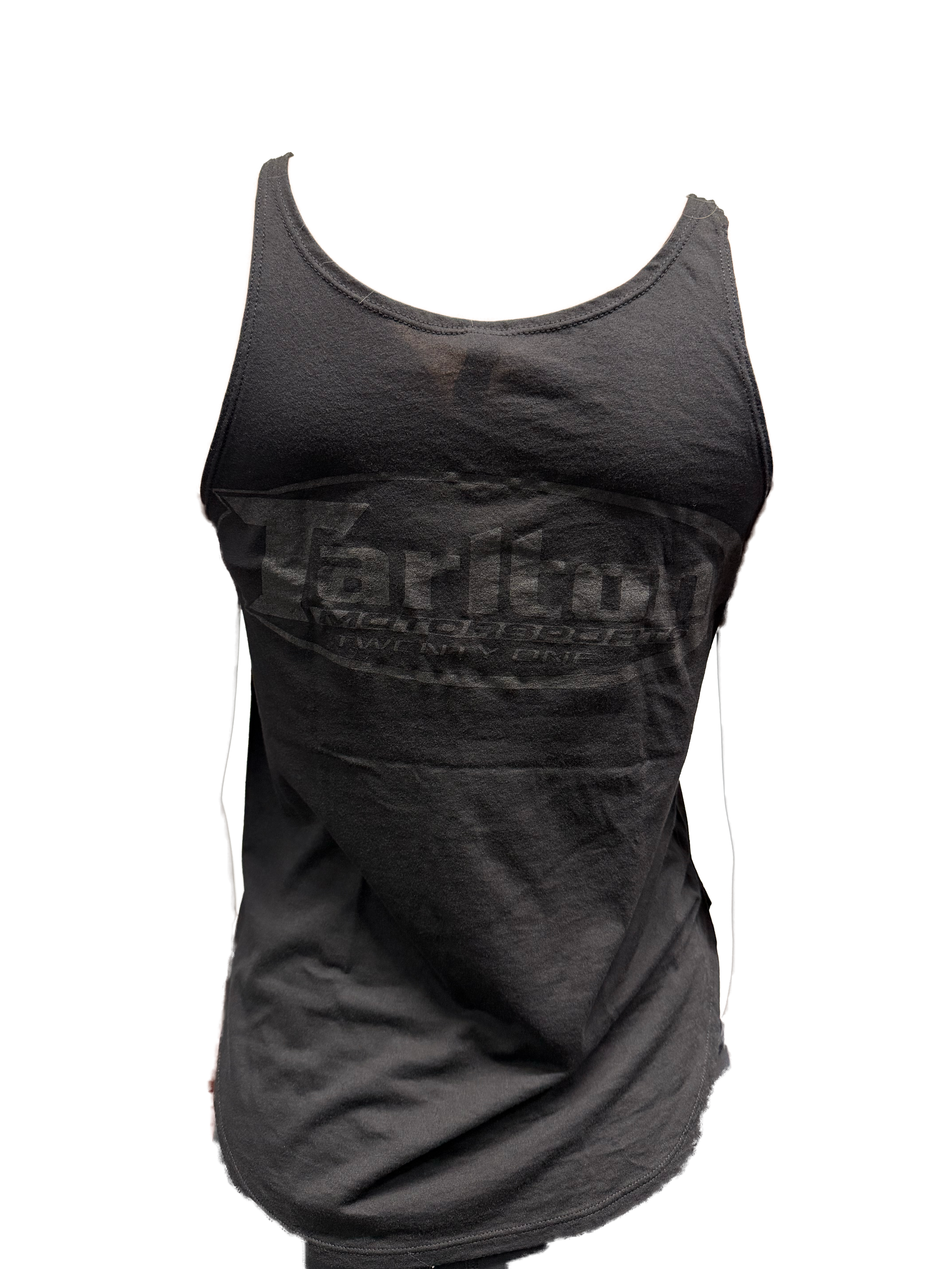 Women's black on black tank