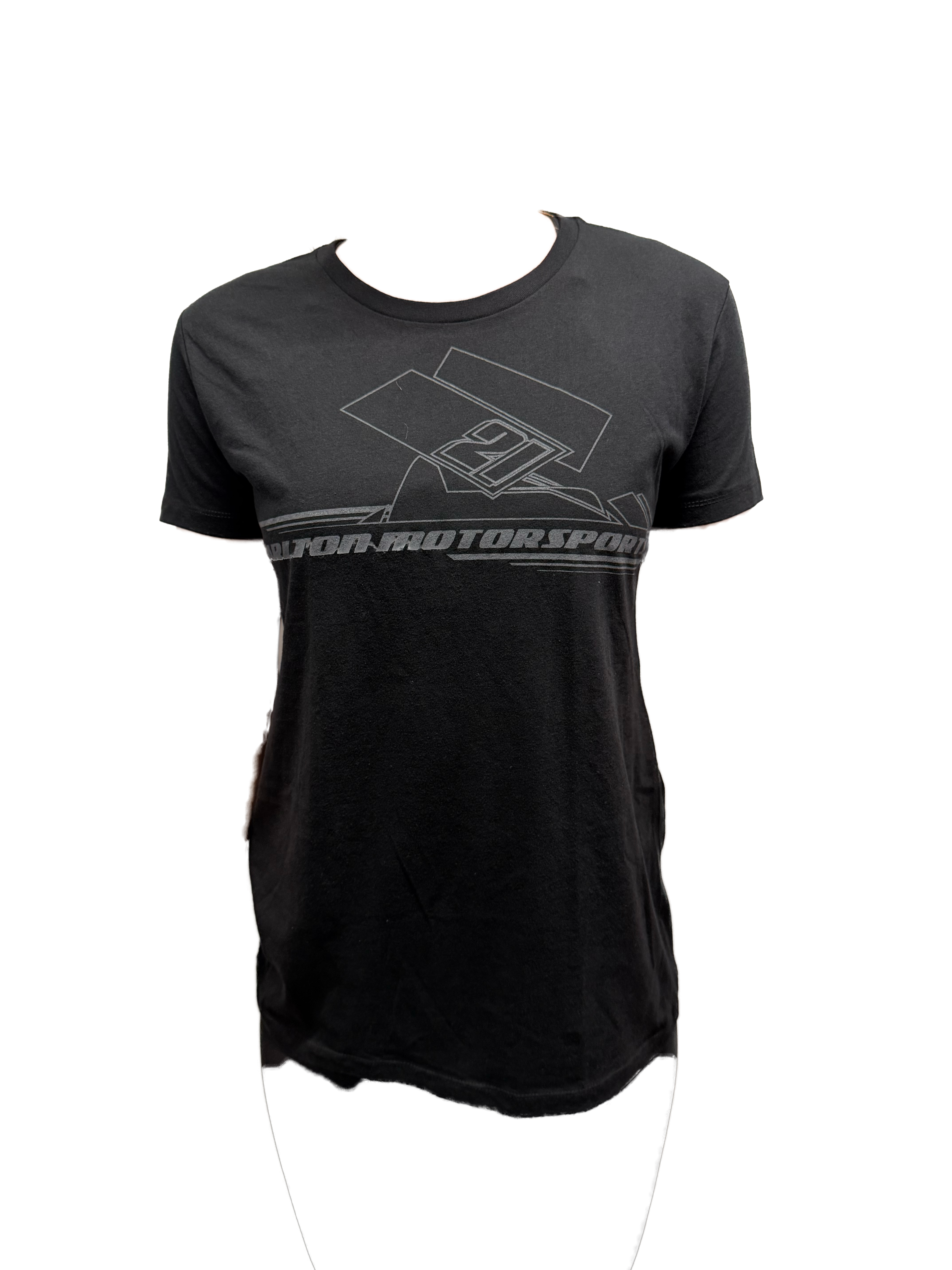 Womens Black Crew Shirt with Car